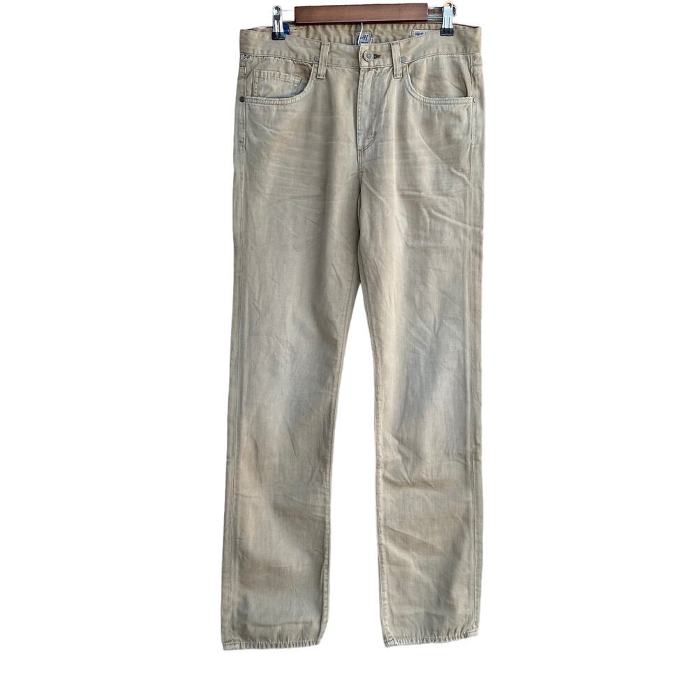 New Citizens of Humanity Sid Men Beige Denim Straight Leg Jeans Size 31